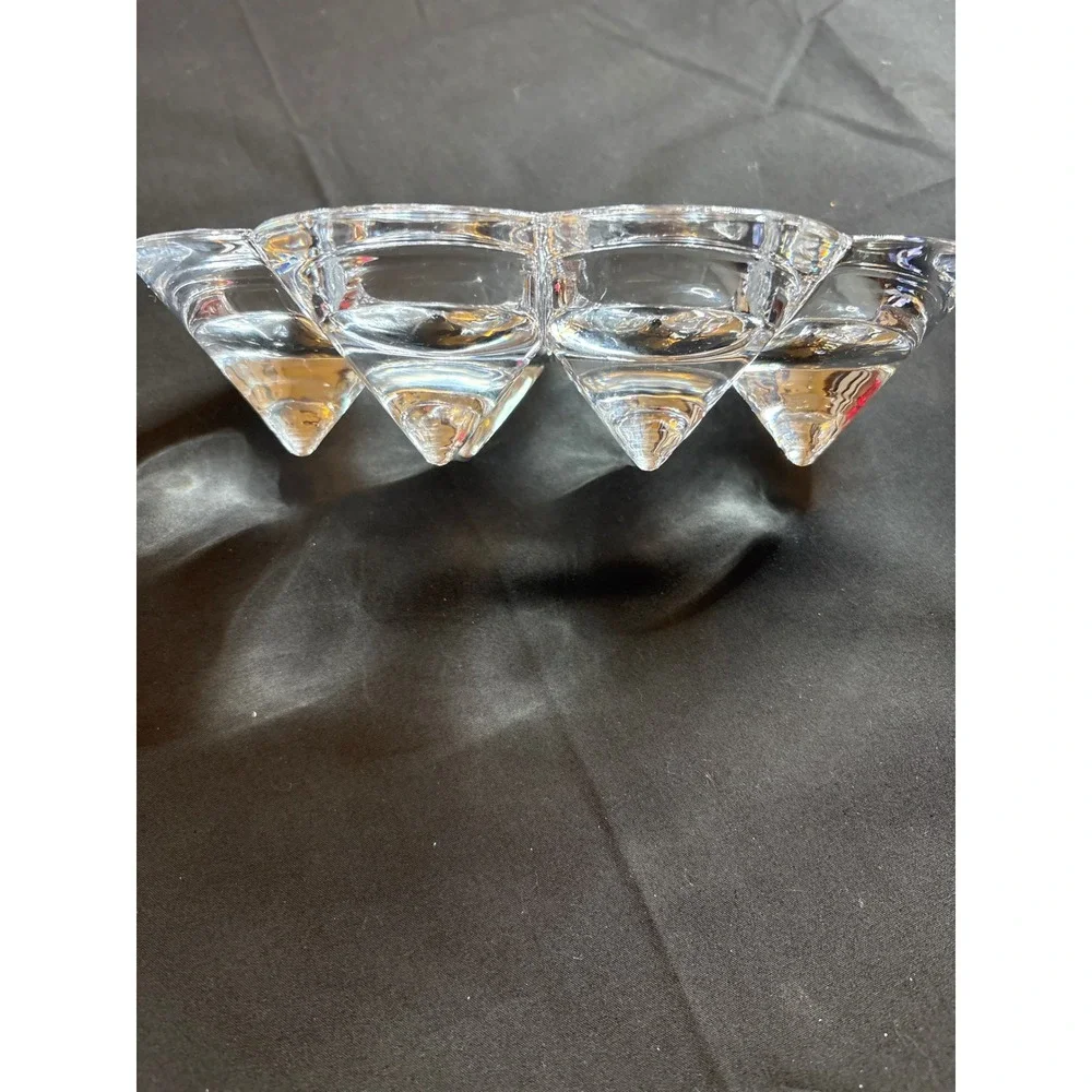 Clear Glass Candle Holder Unique Floral Arrangement 6‎ Votive Tea Light